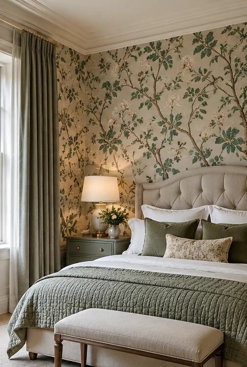 Wallpaper & complete redecoration — illustrative interior design image